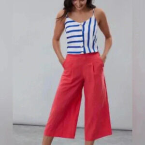 Joules | Alexi  Fluid Linen Blend Culottes